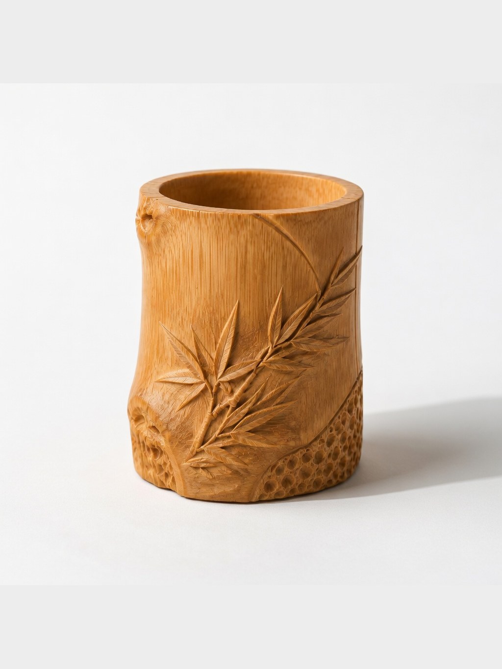 Bamboo Landscape Carved Pen Holder