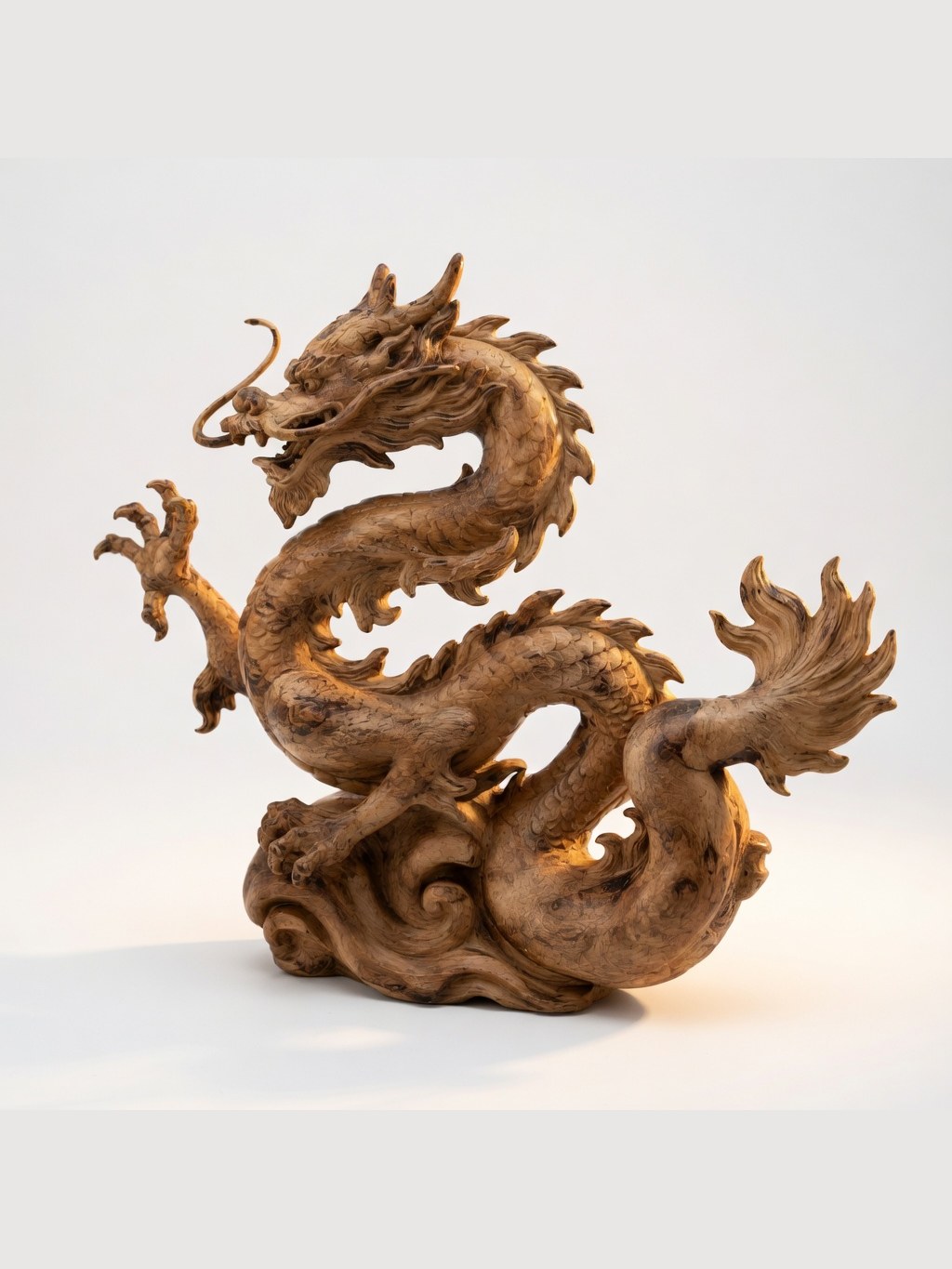Hand carved boxwood Dragon ornament