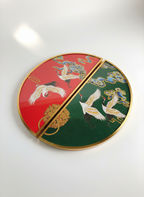 Auspicious Crane & Cloud Cloisonné Roundel