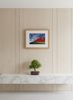 Crimson Fuji Horizon Cloisonné Art Panel
