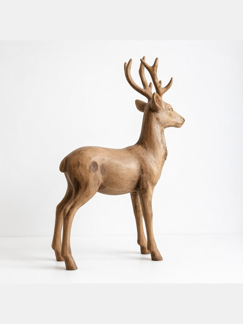 Hand-carved boxwood Deer ornament