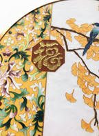 Auspicious Ginkgo & Magpie Cloisonné Wall Art